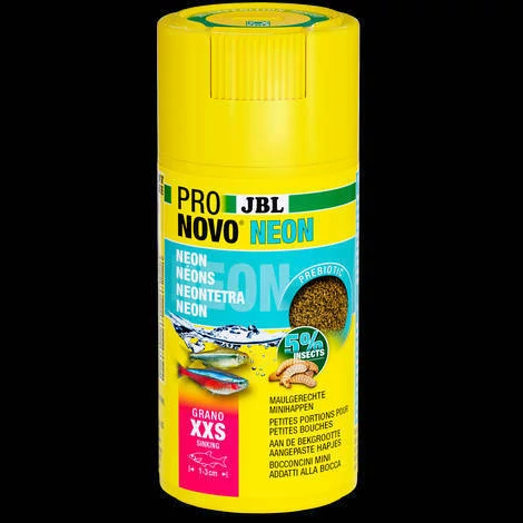 JBL Pronovo Neon Grano XXS - Akváriumi alapélelmiszer granulátum XXS méretben neonhoz és egyéb kis 1-3 cm-es tetrakhoz (100ml/48g)