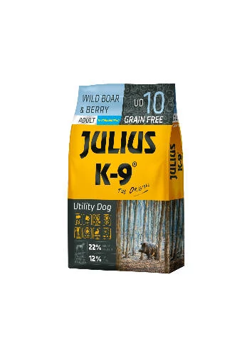 JULIUS K-9 UD10 Adult Utility Dog Hypoallergenic Wild boar&Berry (vaddisznó&bogyós gyümölcsök) 10kg - Gabonamentes száraztáp, felnőtt kutyák részére