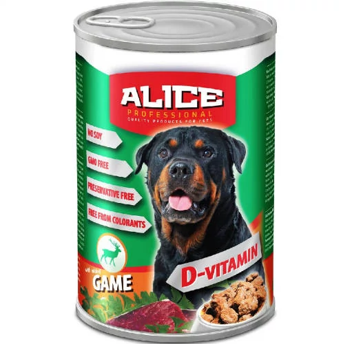 Alice Professional Dog konzerv - vad (1240g) nedves eledel kutyák részére