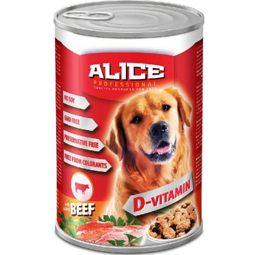Alice Professional Dog konzerv - marha (1240g) nedves eledel kutyák részére