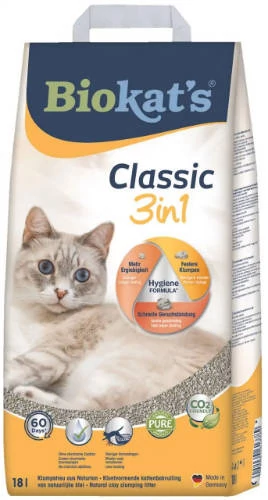 Gimcat Biokats Classic 3 in 1 - csomósodó macskaalom  (10liter)