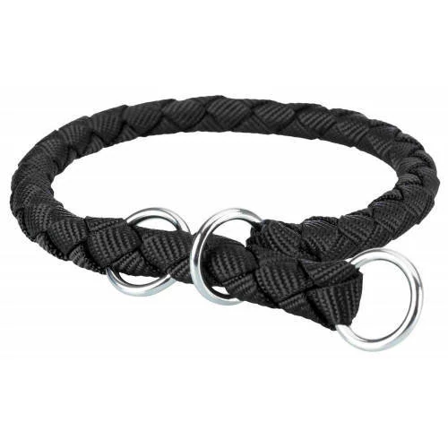 KT25.Trixie Cavo félfojtó nyakörv - fekete (M-L) 43-51cm/Ø18mm