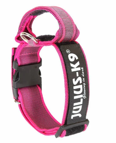 JK9 Color&Gray nyakörv bizt.zárral, fogantyúval 50mm, nylon-pink CSOMAGOLT