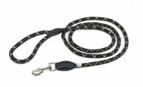 JK9 IDC Retriverpóráz, 12mm*1,2m, kerek, fekete-fluoreszkáló