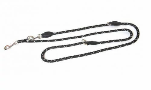 JK9 IDC Felvezető póráz, 12mm*2,2m, kerek, fekete-fluoreszkáló