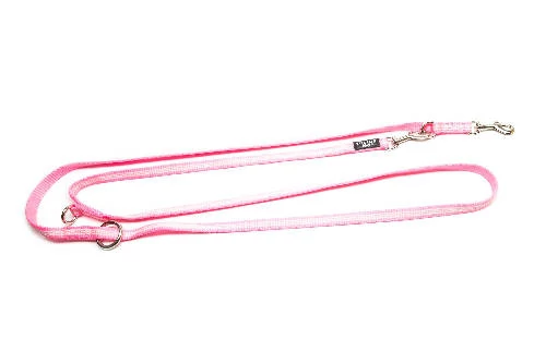 Julius K-9 IDC Csőheveder póráz  (14mm/2,2m) pink - foszforeszkáló csíkokkal