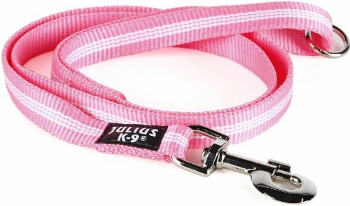 JK9 IDC Póráz csőheveder utánvilágító, pink/csíkos, 19mm*1,2m, fogós/gyűrűs