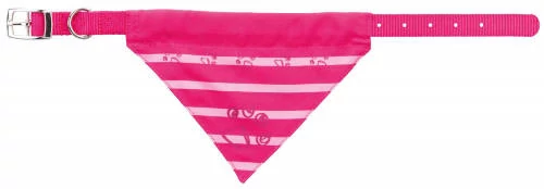 KT24:Premium Collar with Neckerchief - nyakörv kendővel - fukszia (S-M) 30-38cm/20mm