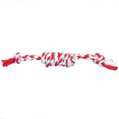 KT25.Trixie Playing Rope - kötél játék (piros,fehér,szürke) kutyák részére (31cm)