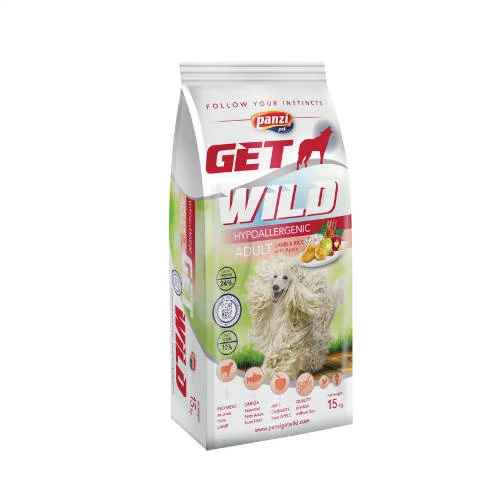 Panzi GetWild Hypoallergenic  Lamb,rice Adult (bárány,rizs) száraztáp - Táplálék intoleranciás felnőtt kutyák részére (15kg)