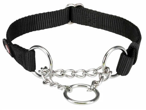 Trixie Premium Stop the Pull - félfojtó nyakörv - fekete - (M-L) 35-50cm/20mm