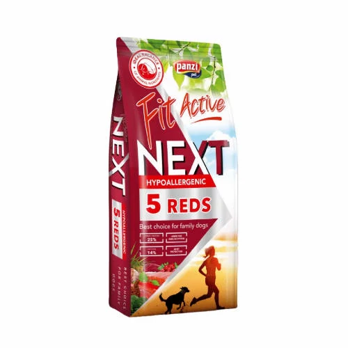 Panzi FitActive Next Hypoallergenic Five Reds Adult (vaddisznó,bárány,marha,bivaly,lazac) száraztáp - Felnőtt kutyák részére (15kg)