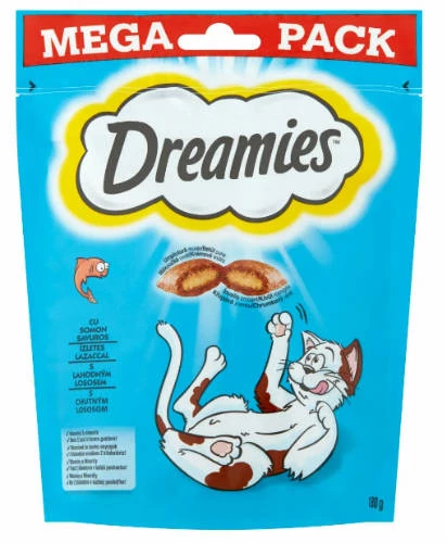 Dreamies Mega Pack Töltött falatkák - lazacos (180g)
