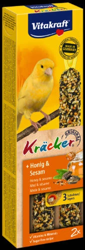 Vitakraft Kracker Dupla Rúd (méz,szezámmag) – kiegészítő eleség kanári részére (60g)