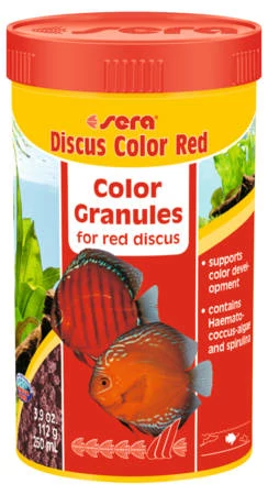 Sera Discus Color Red - granulátum táplálék (vörös) díszhalak részére (250ml)