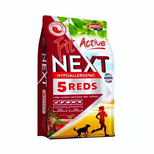 Panzi FitActive Next Hypoallergenic Five Reds Adult (vaddisznó,bárány,marha,bivaly,lazac) száraztáp - Felnőtt kutyák részére (3kg)