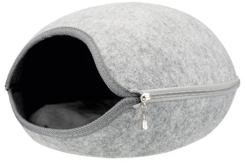 KT25.Trixie Cave Luna -  Filc kuckó (világosszürke) kutyák és macskák részére (58x39x54cm)