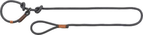 Trixie Be Nordic Leash - állítható, retriver póráz fonott kötélből (szürke/barna) L-XL (1.7m/Ø13mm)