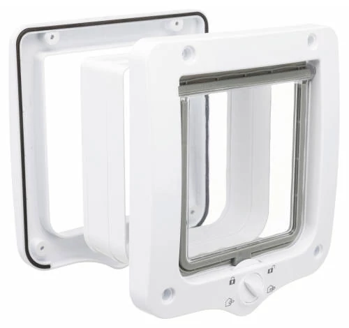 Trixie 4-Way Flap Door with Tunnel -  kutya- és macskaajtó alagúttal (fehér) 20x22cm