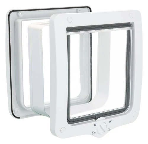 Trixie 4-Way Flap Door XXL with Tunnel - kutya- és macskaajtó alagúttal (fehér) 24-28cm
