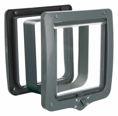 Trixie 4-Way Flap Door XXL with Tunnel - kutya- és macskaajtó alagúttal (szürke) 24-28cm