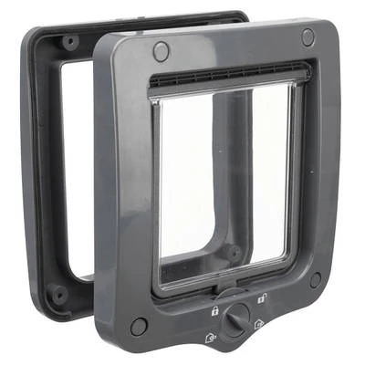 Trixie 4-Way Flap Door with Tunnel - kutya- és macskaajtó alagúttal (szürke) 20x22cm
