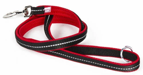 JK9 POWAIR póráz 1,2m fogóval, nagy karabiner, piros