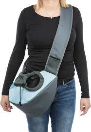 KT25.Trixie Sling Front Carrier - féloldalas szállítótáska (világosszürke/sötét szürke) kutyák részére (50x25x18cm)