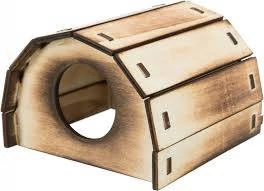KT25.Trixie Wooden House - Faház (lángolt fa) egerek és hörcsögök részre (13×9×12cm)