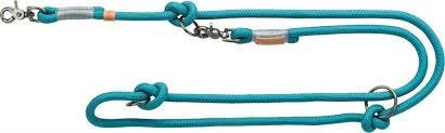 Trixie Be Nordic Leash - kiképzőpóráz fonott kötélből (petrolkék/világos szürke) S-M (2m/Ø8mm)