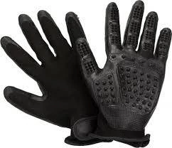 KT24: Trixie Fur Care Gloves, 1 Pair - szőrápoló kesztyű (fekete) macskák részére (16x23cm)