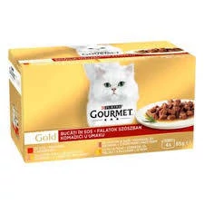 Gourmet Gold Duó Multipack (falatok szószban) nedvestáp - macskák részére (4x85g)