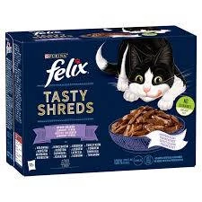 Felix Tasty Shreds (vegyes válogatás - szószban) alutasakos - macskák részére (12x80g)