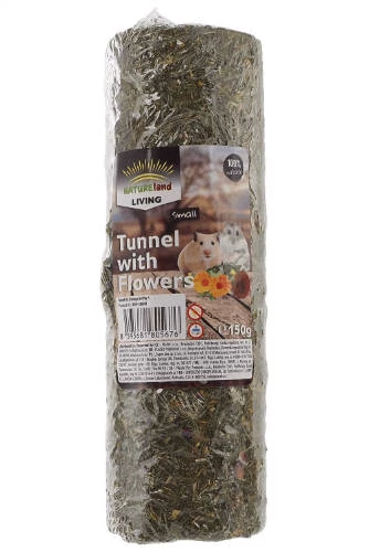 NatureLand Tunnel - széna alagút (virágokkal) rágcsálók részére (S) 150g