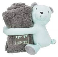 Trixie Junior Cuddly Set - takaró plüssel (szürke/menta) kölyökkutyák részére (75x50cm)