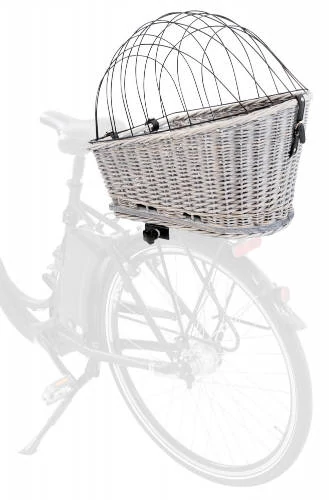 Trixie Bicycle Basket for Bike Racks - kosár biciklire (szürke,műanyag) 8kg alatti társállatok részére (35x49×55cm)