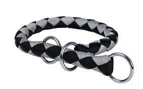 Trixie Cavo Stop-the-pull Collar - fonott nyakörv (fekete/grafitszürke) kutyák részére (S-M) 35-41/Ø12mm
