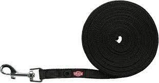 Trixie Tracking Leash, rubberized - nyomkövető póráz (fekete) kiképzéshez (S-M) 10m/15mm