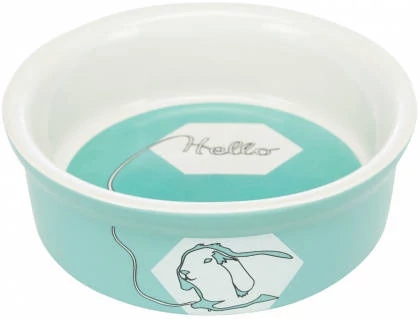 Trixie Ceramic Bowl - kerámia tál (mintás, többféle színben) nyulak részére (240ml /Ø11cm)