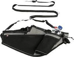 Trixie Jogging Belt with leash - futópóráz (szürke,fekete) öv:70-130cm/23cm, póráz: 1.15-1.50m/20mm