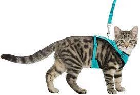 Trixie Mesh Y-Harness set - hám szett (hálós, kék vagy fekete) macskák részére (39–60 cm/10mm, póráz 1m)