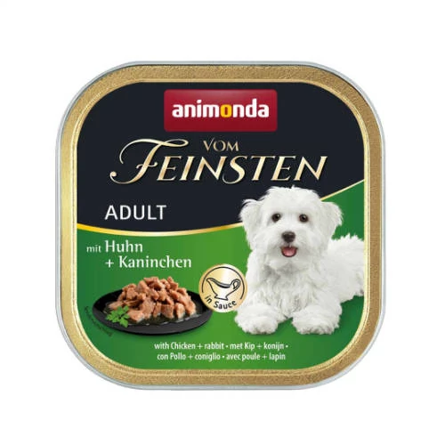 Animonda Vom Feinsten Gourmet (csirke,nyúl szószban) alutálkás - Felnőtt kutyák részére (150g)