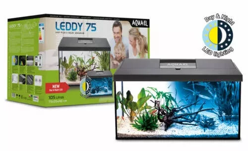 AquaEl Leddy Day&Night 75 Black - akvárium szett (fekete) 75x35x40cm (105l)