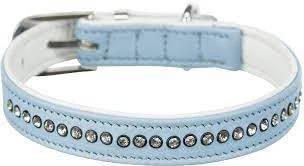 KT24: Trixie Collar with Rhinestones - nyakörv strasszokkal (világoskék) kutyák részére (XS-S) 20-24cm/12mm