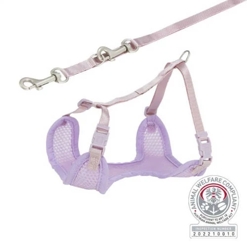 KT25.trixie 15574 Junior hám pórázzal, M–L: 36–50 cm/10 mm, 2.00 m, vil. lila