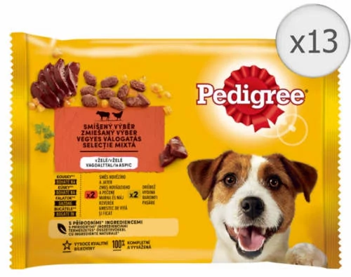 Pedigree Adult alutasakos eledel - marha,- baromfi - aszpikban (4x100g) 13db/#