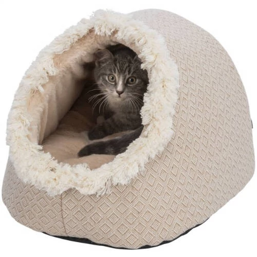 Trixie Boho Cave - plüss barlang (bézs) macskák részére (35x26x41cm)