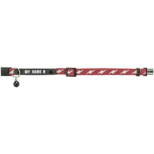 KT25.Trixie Collar with Address Tag - nyakörv címtartóval (piros) macskák részére