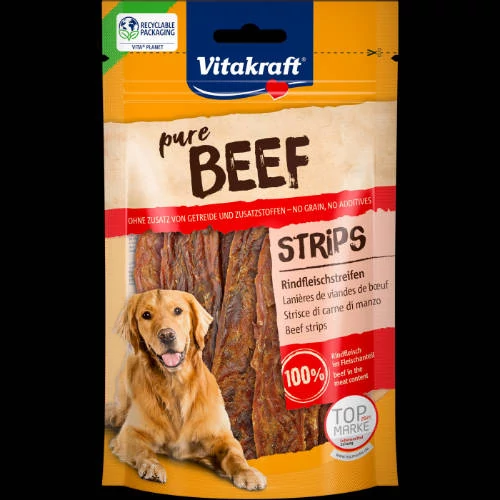 Vitakraft pure BEEF Strips -jutalomfalat (marha) kutyák részére (80g)