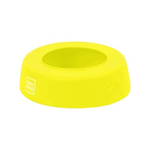 WAUDOG Silicone Bowl - kiömlés mentes, szilikon tál (sárga) utazáshoz, sétához kutyák részére (750ml)